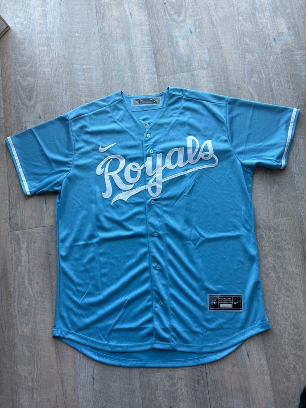 Bo Jackson (sz below) baby blue Kansas City Royals baseball jersey throwback